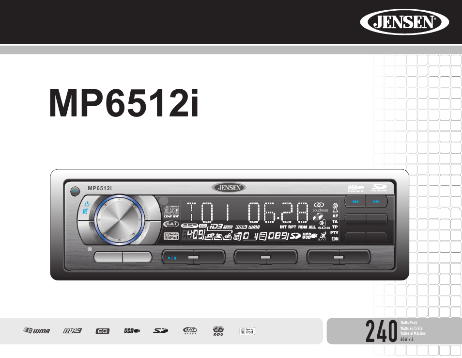 Audiovox Jensen MP6512i User Manual | 30 pages