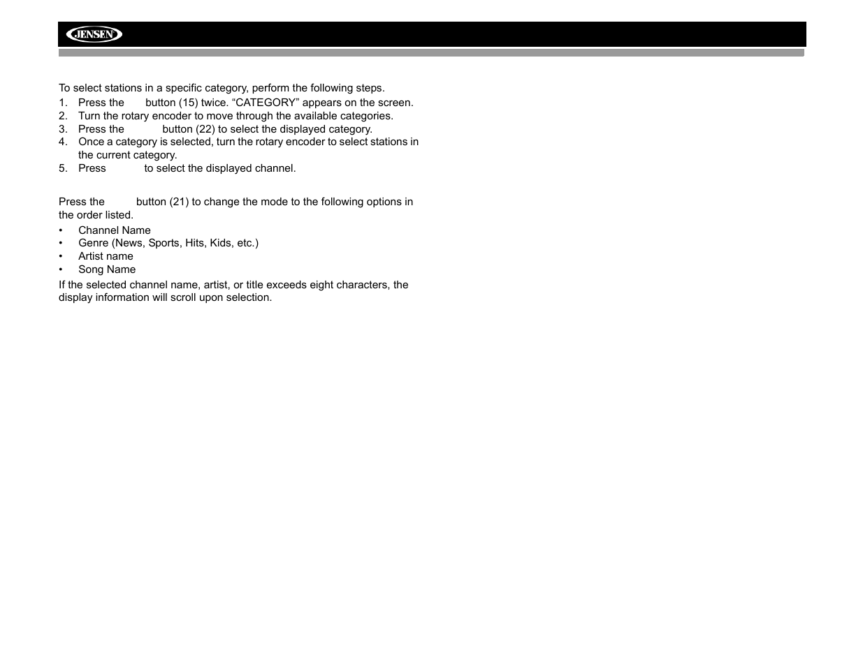 Audiovox Jensen MP6512i User Manual | Page 22 / 30