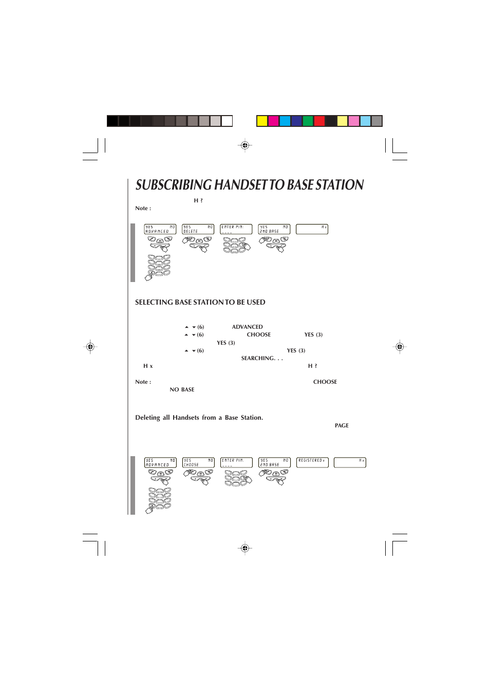 Subscribing handset to base station | Audiovox 4GHz User Manual | Page 12 / 14
