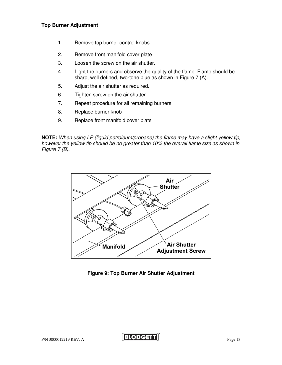 Blodgett BPBB SERIES User Manual | Page 13 / 24