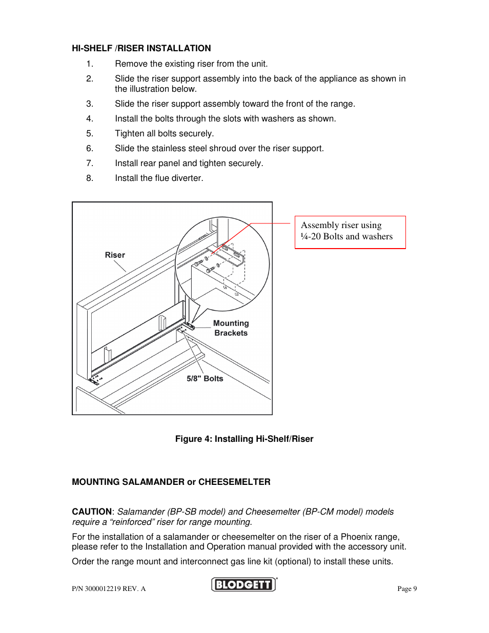 Blodgett BPBB SERIES User Manual | Page 9 / 24