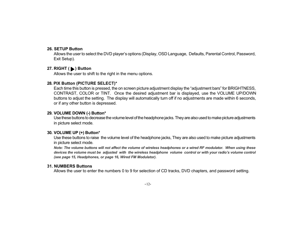Audiovox VOD702 User Manual | Page 12 / 31