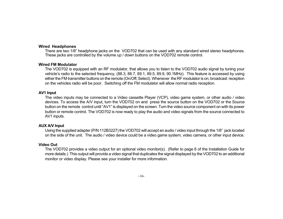 Audiovox VOD702 User Manual | Page 16 / 31