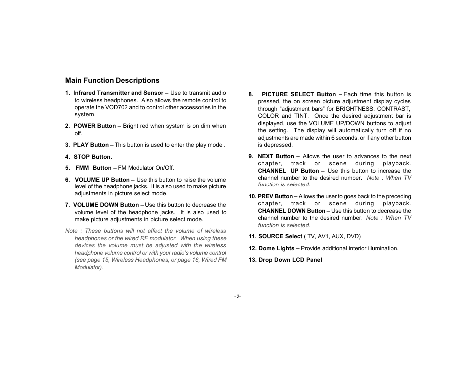 Audiovox VOD702 User Manual | Page 5 / 31
