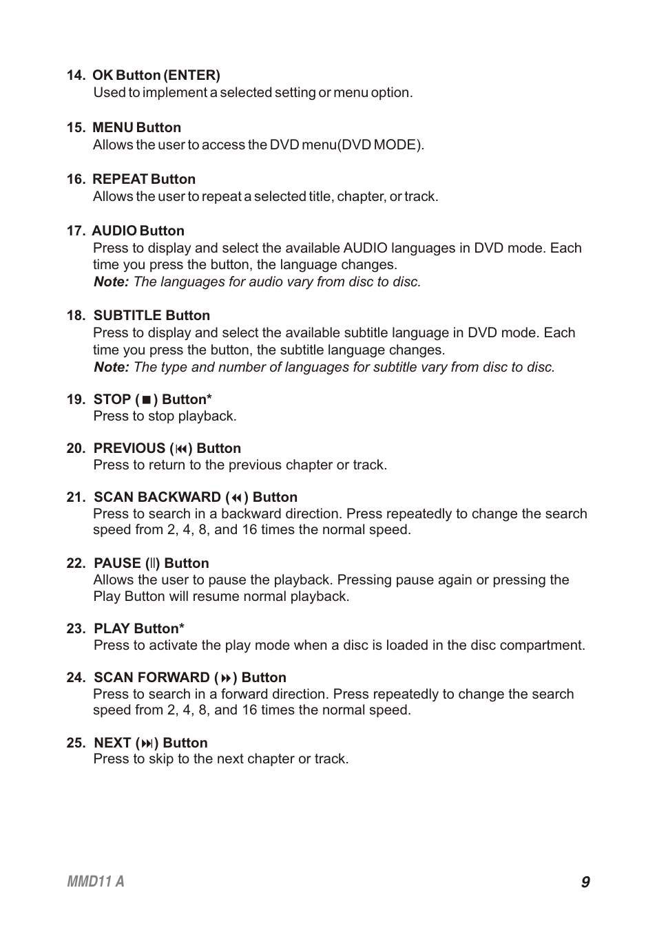 Audiovox Movies2Go 128-8652 User Manual | Page 9 / 24