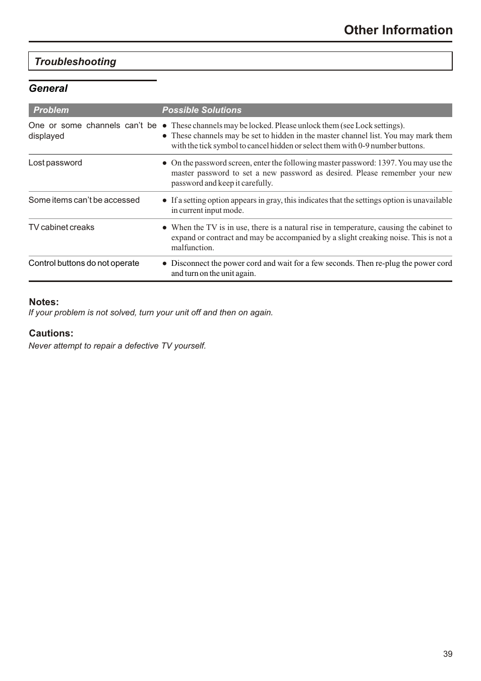 页面 40, Other information | Audiovox FPE3207 User Manual | Page 40 / 55