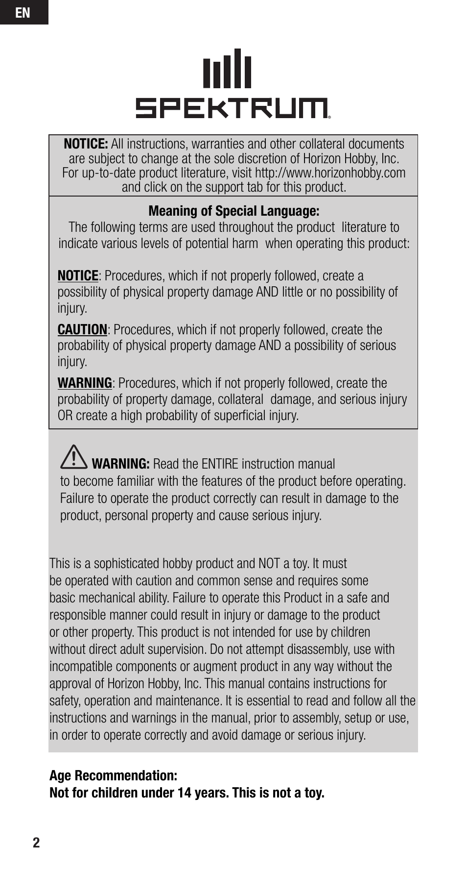 Spektrum SPMA9590 User Manual | Page 2 / 32