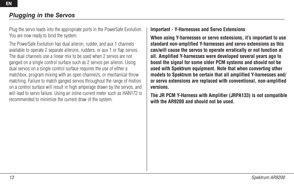 Spektrum SPMAR9200 User Manual | Page 13 / 92