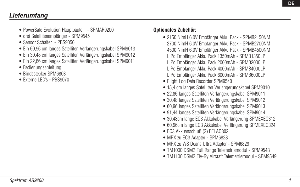 Spektrum SPMAR9200 User Manual | Page 26 / 92
