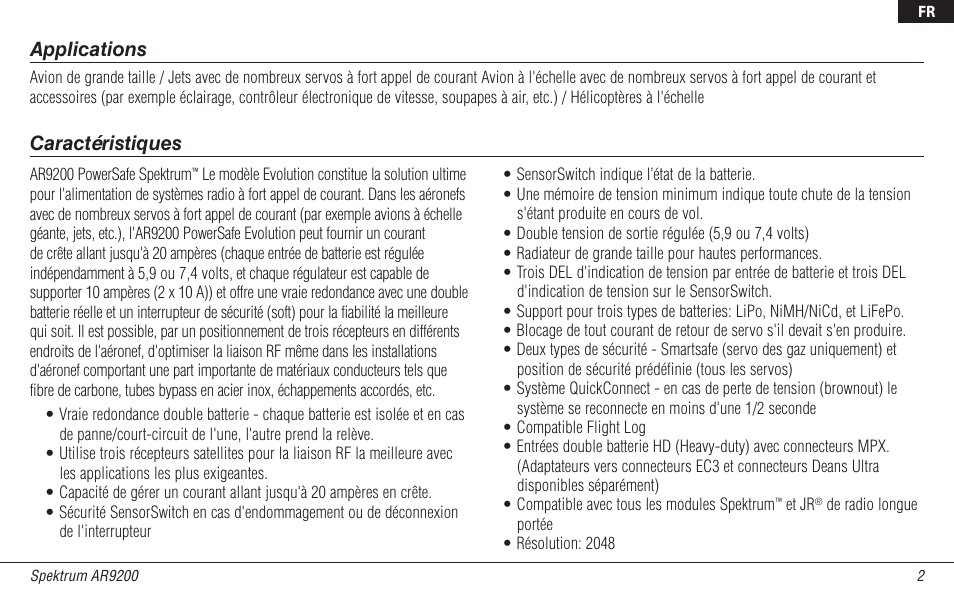 Spektrum SPMAR9200 User Manual | Page 48 / 92