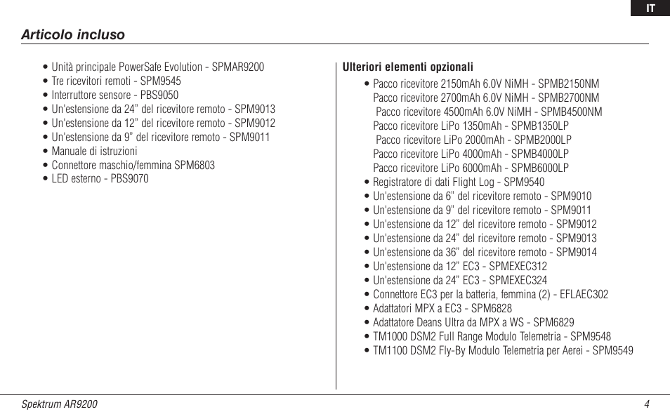 Spektrum SPMAR9200 User Manual | Page 72 / 92