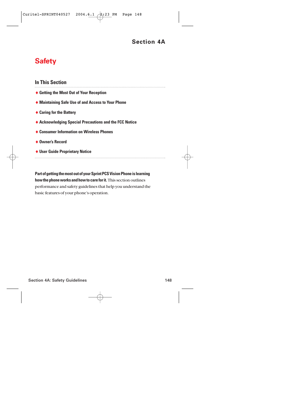 4a. safety, Safety | Audiovox PM-8920 User Manual | Page 157 / 206