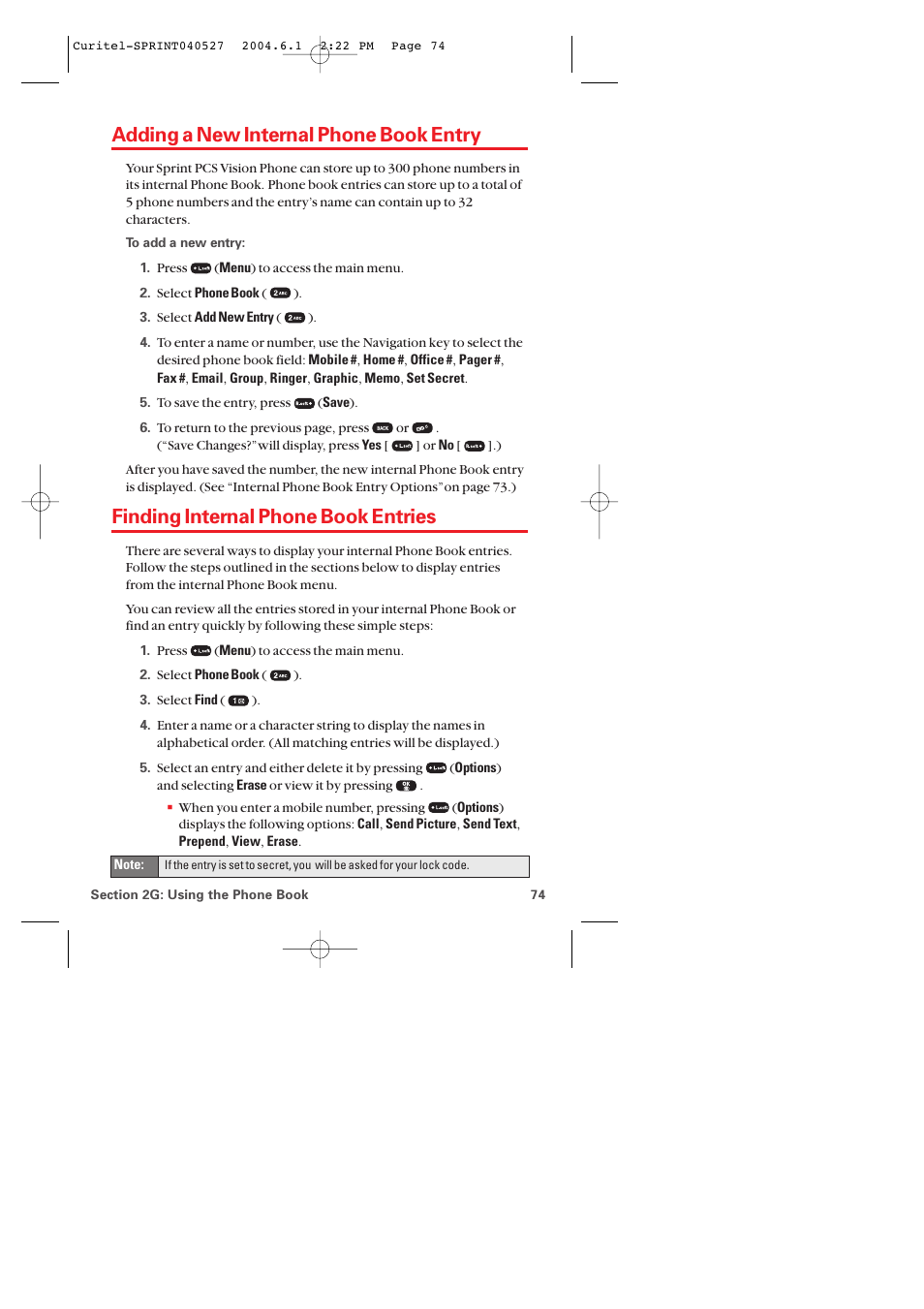 Adding a new internal phone book entry, Finding internal phone book entries | Audiovox PM-8920 User Manual | Page 83 / 206