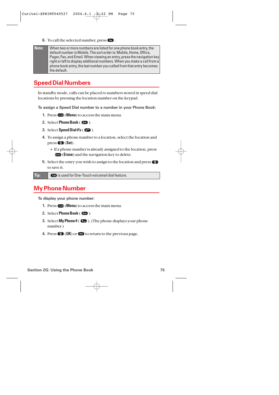 Speed dial numbers, My phone number | Audiovox PM-8920 User Manual | Page 84 / 206