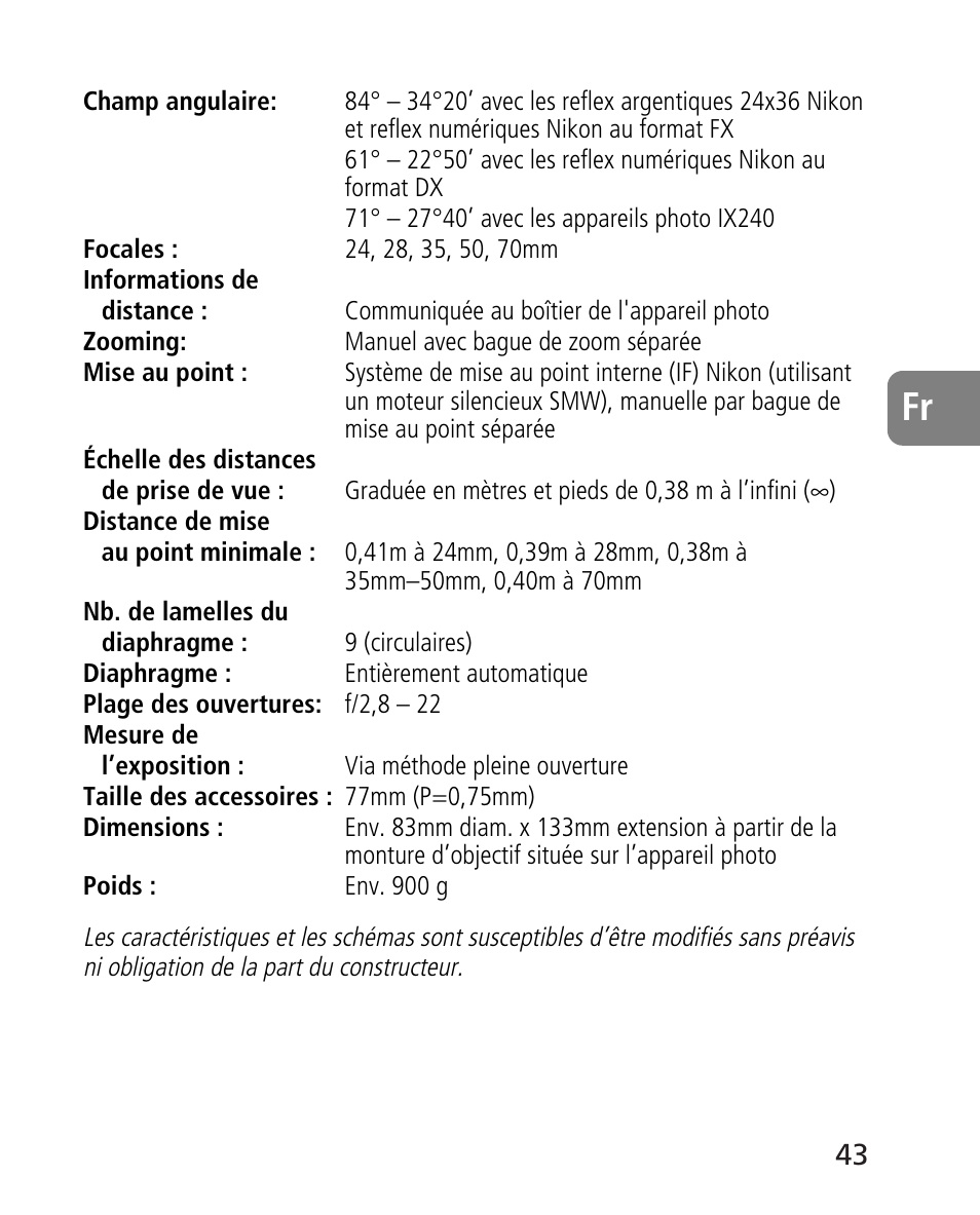 Nikon 24-70mm-f-28G-ED-AF-S-Nikkor User Manual | Page 43 / 122
