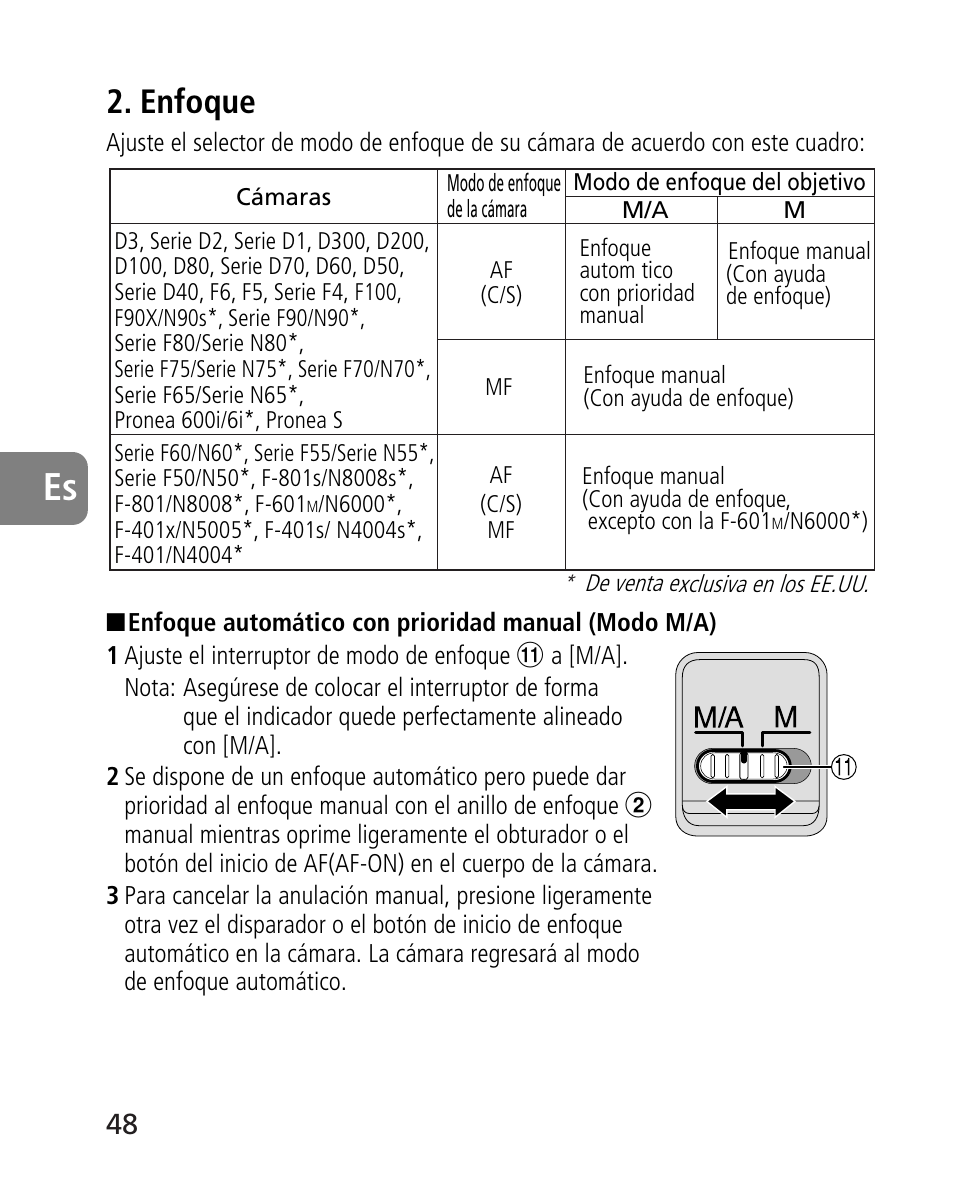Enfoque | Nikon 24-70mm-f-28G-ED-AF-S-Nikkor User Manual | Page 48 / 122