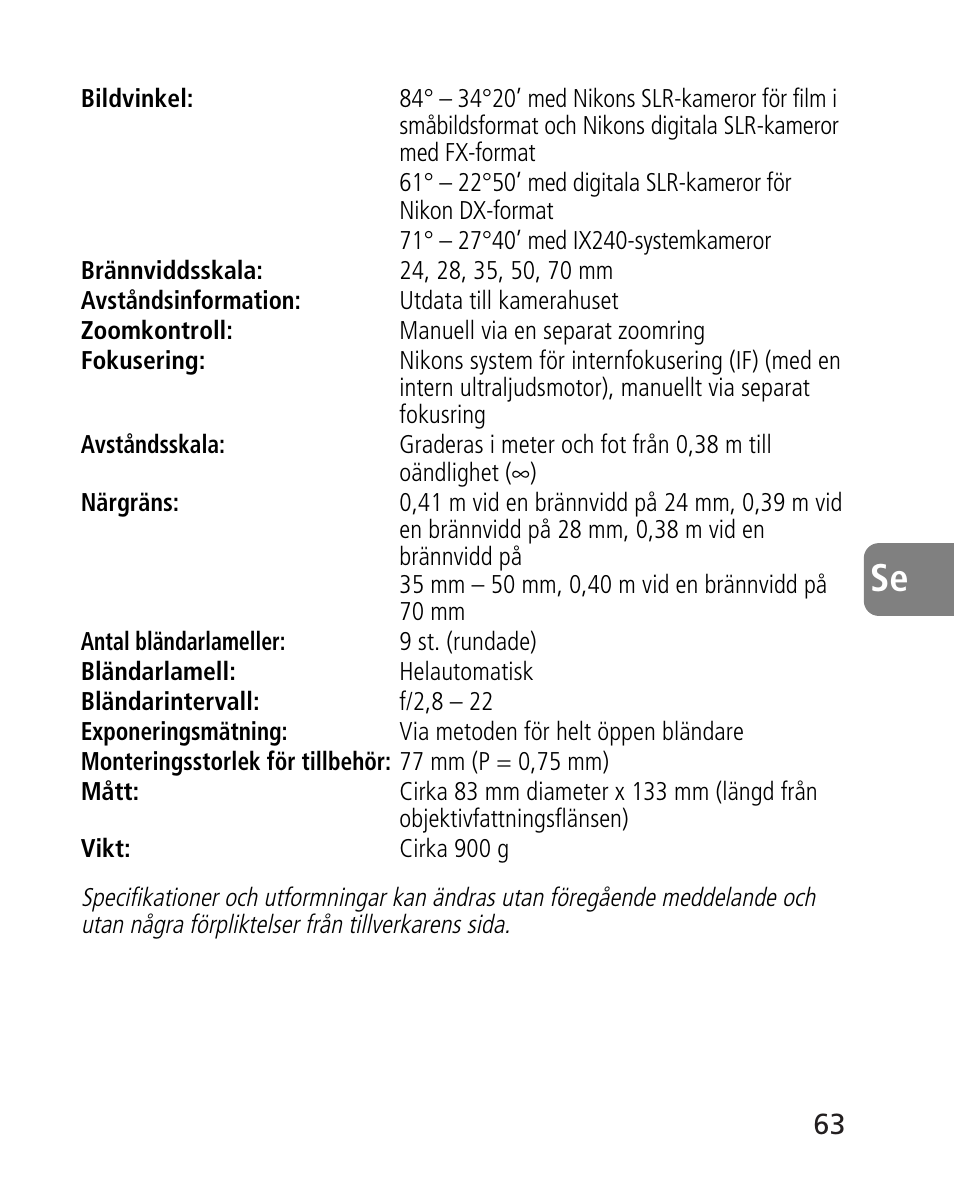 Nikon 24-70mm-f-28G-ED-AF-S-Nikkor User Manual | Page 63 / 122