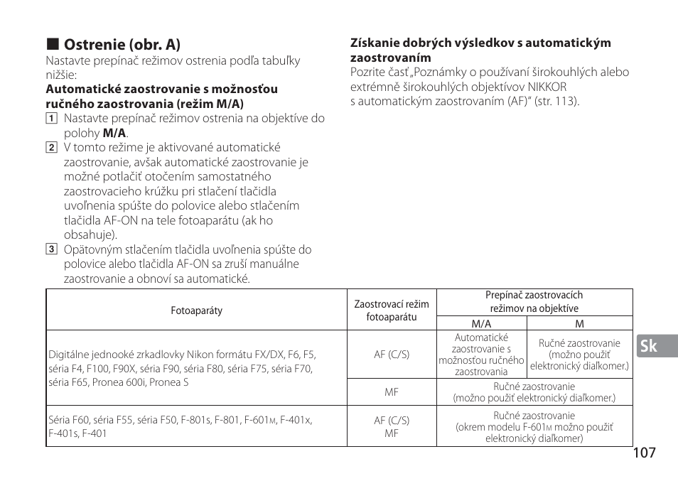 Jp en de fr es se ru nl it cz sk ck ch kr, Ostrenie (obr. a) | Nikon 16-35mm-f-4G-AF-S-VR-Zoom-Nikkor User Manual | Page 107 / 152