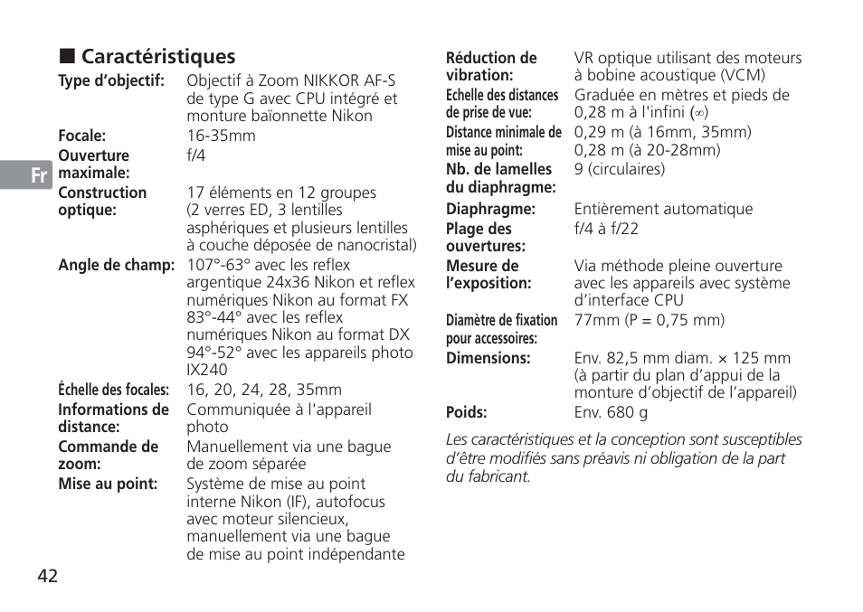 Jp en de fr es se ru nl it cz sk ck ch kr | Nikon 16-35mm-f-4G-AF-S-VR-Zoom-Nikkor User Manual | Page 42 / 152