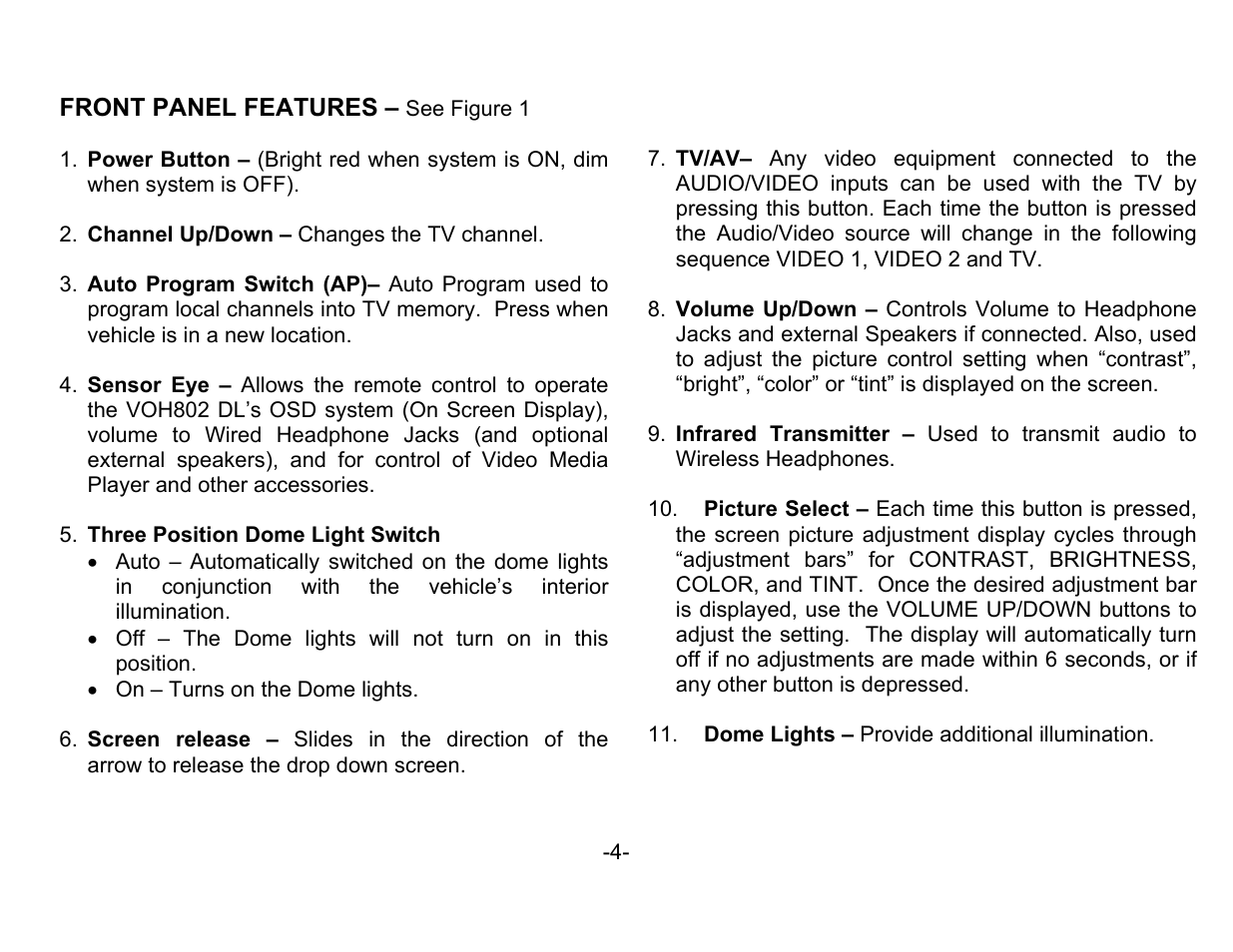 Audiovox VOH1042 DL User Manual | Page 5 / 16