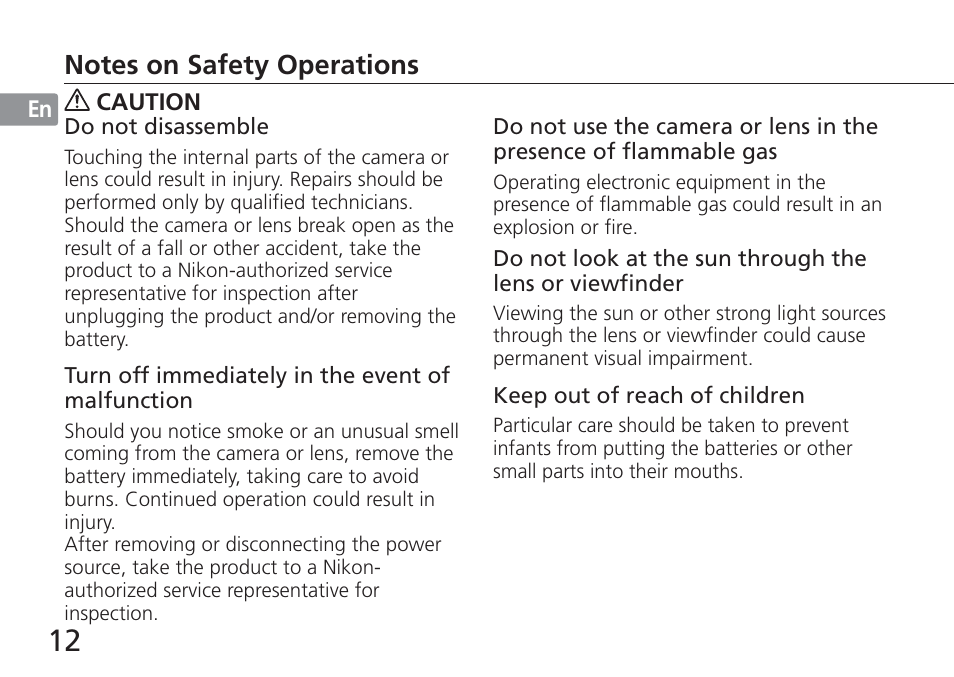 Nikon 24-120mm-f-4G-ED-AF-S-VR-Zoom-Nikkor User Manual | Page 12 / 164