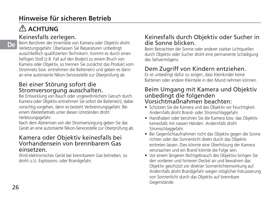 Jp en de fr es se ru nl it cz sk ck ch kr | Nikon 24-120mm-f-4G-ED-AF-S-VR-Zoom-Nikkor User Manual | Page 26 / 164