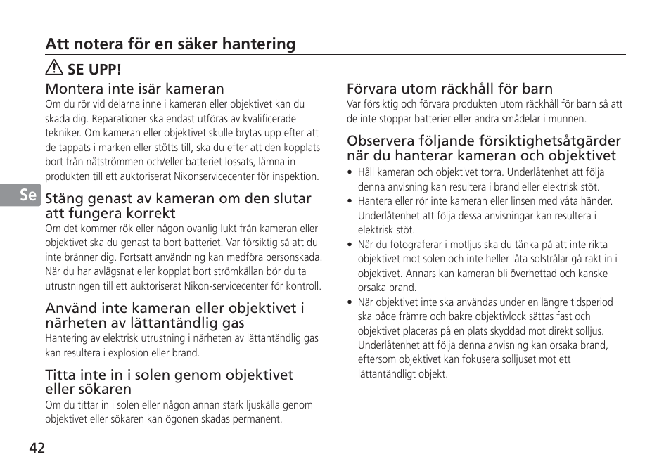 Jp en de fr es se ru nl it cz sk ck ch kr | Nikon 24mm-f-14G-ED-AF-S-Nikkor User Manual | Page 42 / 116