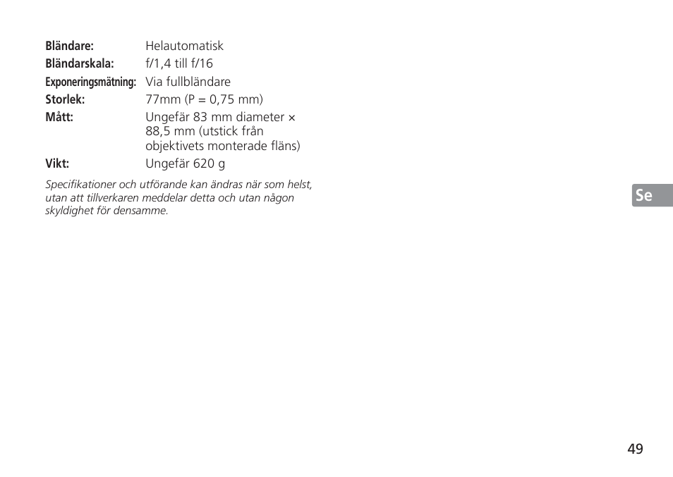 Nikon 24mm-f-14G-ED-AF-S-Nikkor User Manual | Page 49 / 116