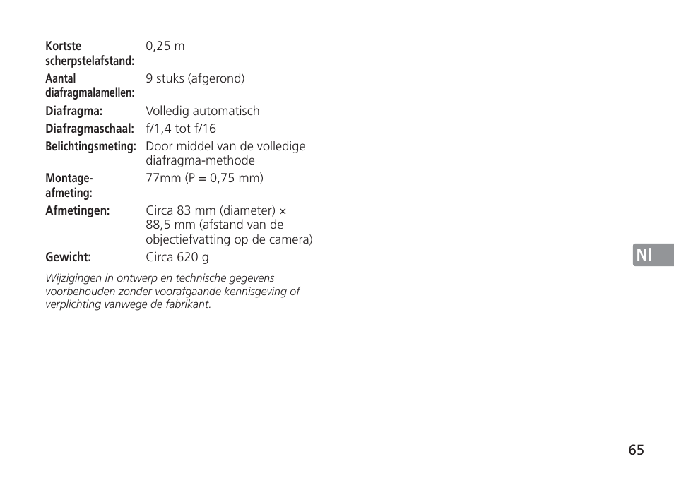 Nikon 24mm-f-14G-ED-AF-S-Nikkor User Manual | Page 65 / 116
