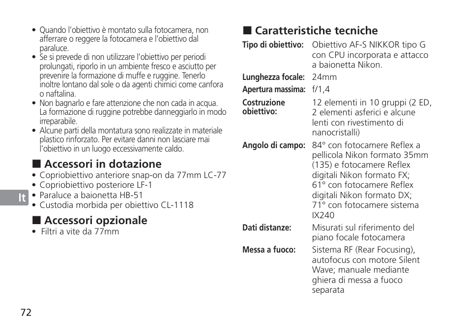 Nikon 24mm-f-14G-ED-AF-S-Nikkor User Manual | Page 72 / 116