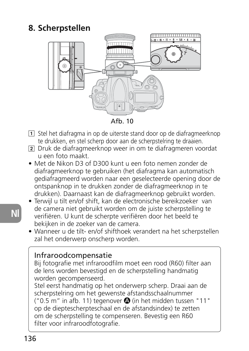 Scherpstellen | Nikon 45mm-f-28D-ED-PC-E-Nikkor User Manual | Page 136 / 252