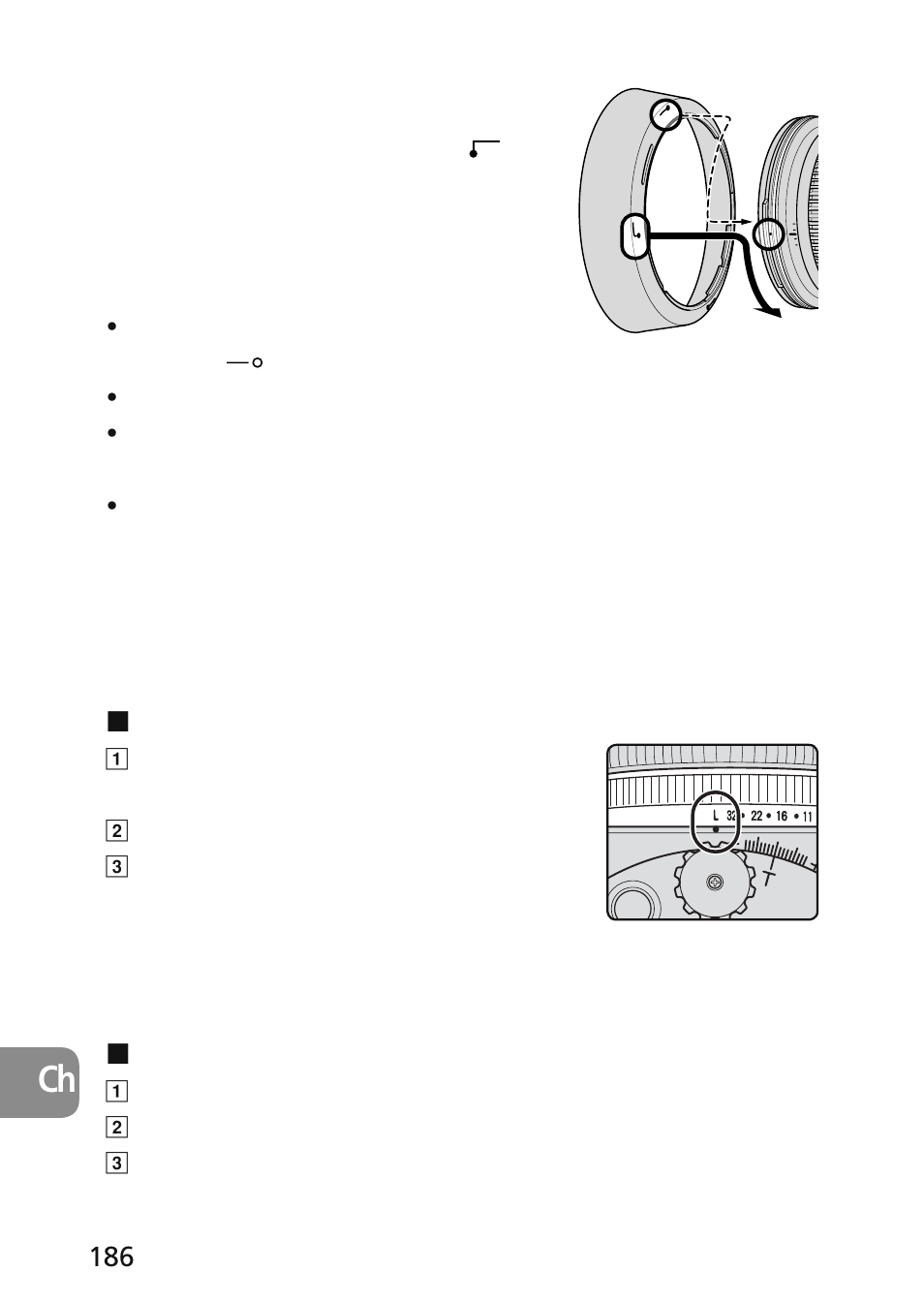 使用卡口式遮光罩 hb-43, 決定曝光 | Nikon 45mm-f-28D-ED-PC-E-Nikkor User Manual | Page 186 / 252