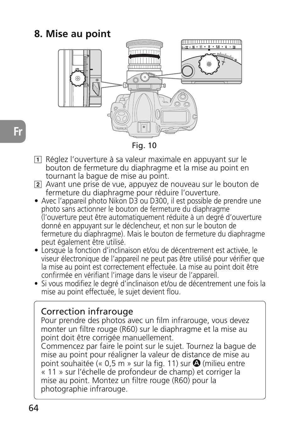 Mise au point | Nikon 45mm-f-28D-ED-PC-E-Nikkor User Manual | Page 64 / 252
