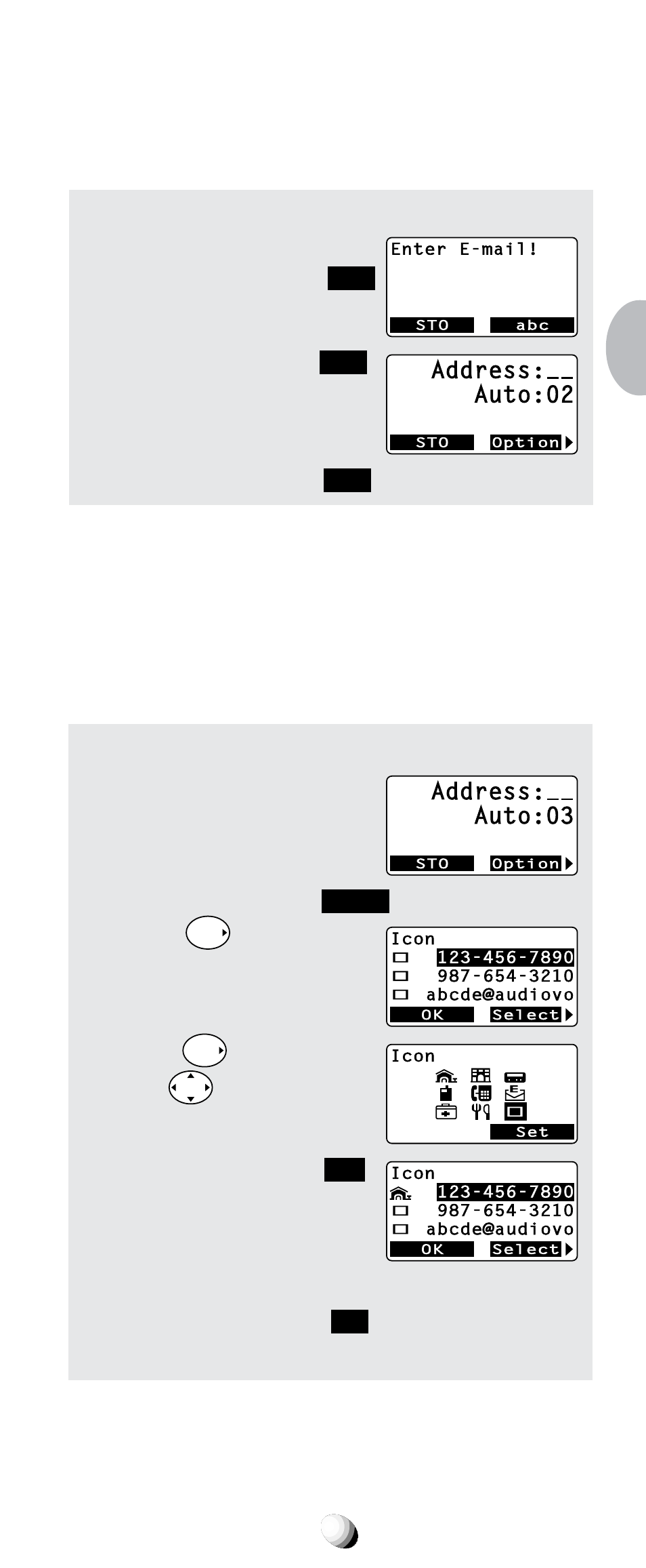 Address: auto:02, Address: auto:03 | Audiovox CDM-9100 User Manual | Page 39 / 107
