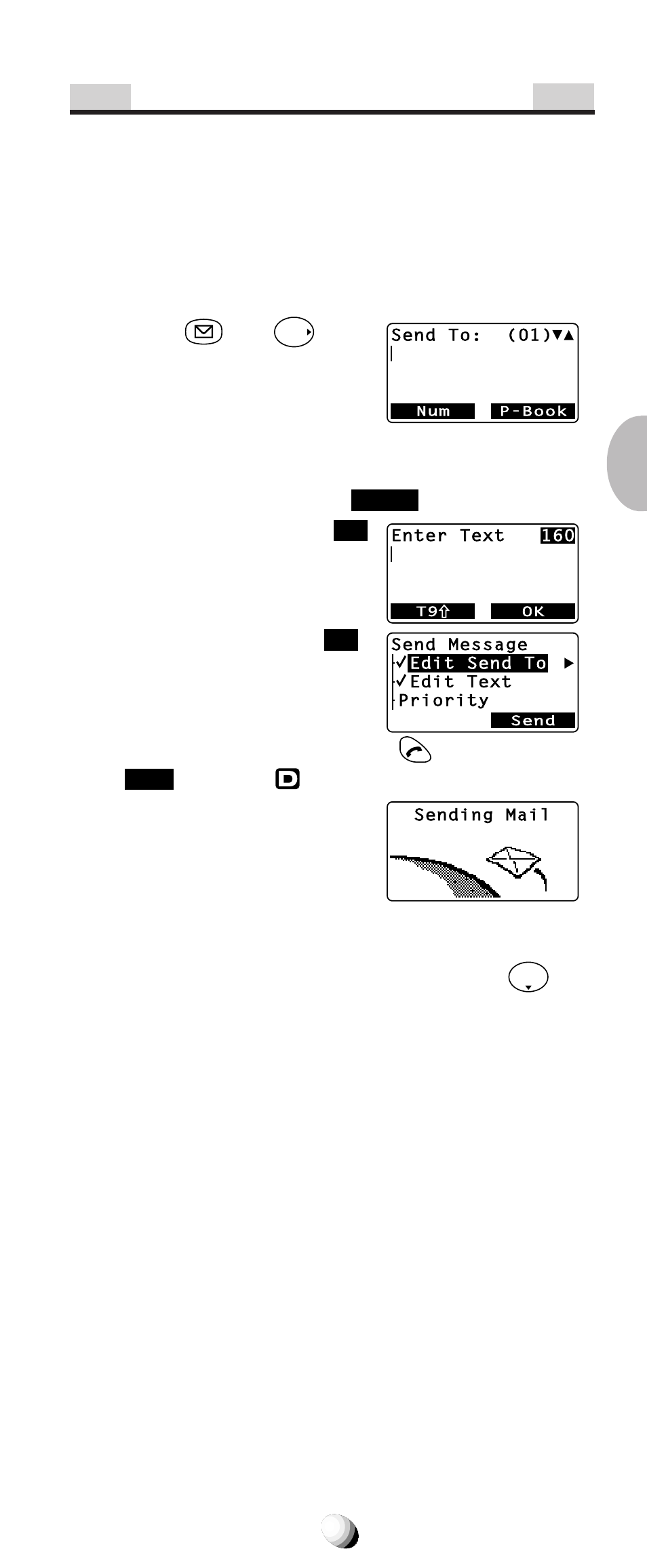 Sending text messages | Audiovox CDM-9150X User Manual | Page 59 / 107