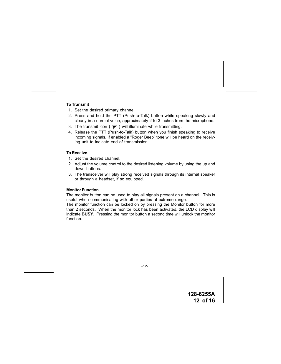 Audiovox FR-531-2 User Manual | Page 12 / 16