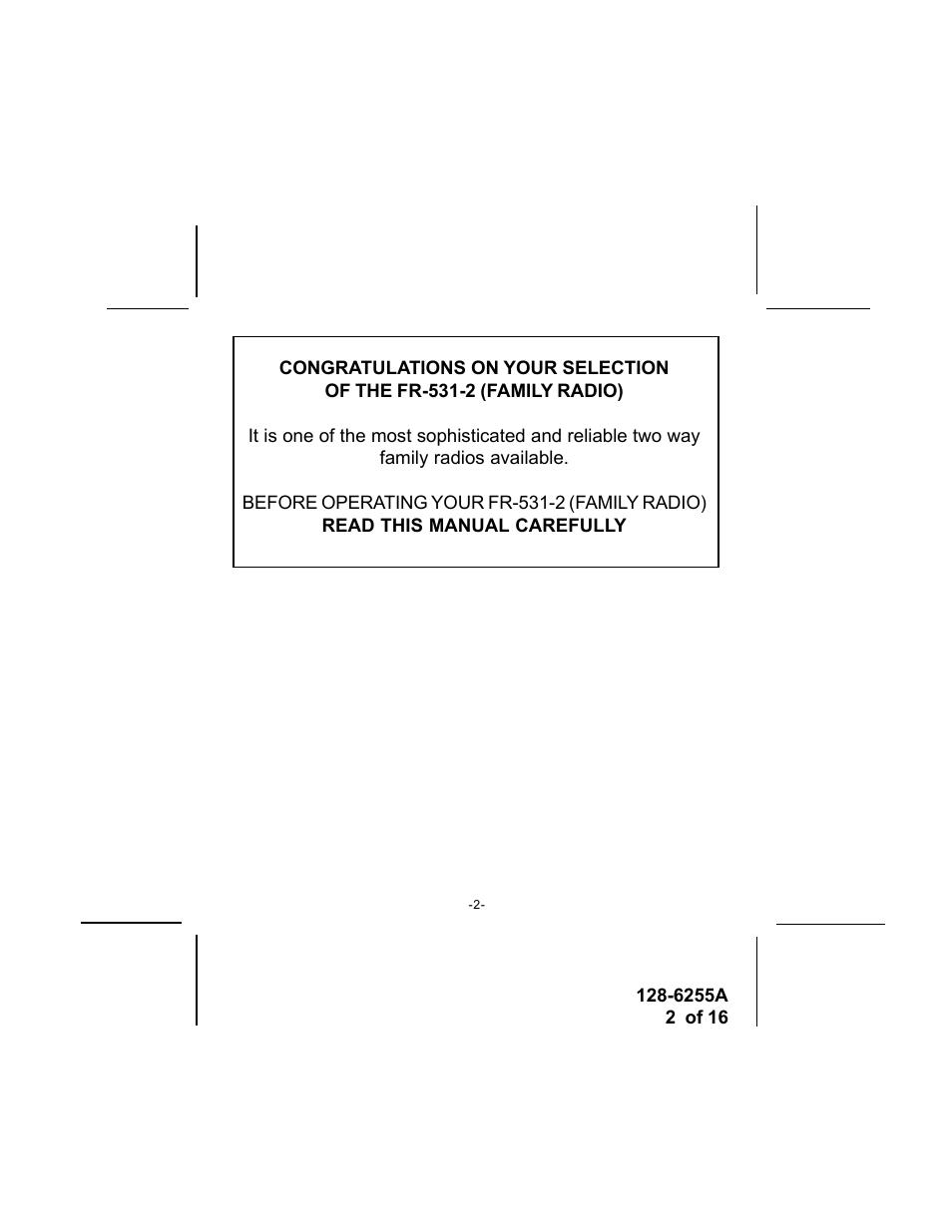 Audiovox FR-531-2 User Manual | Page 2 / 16