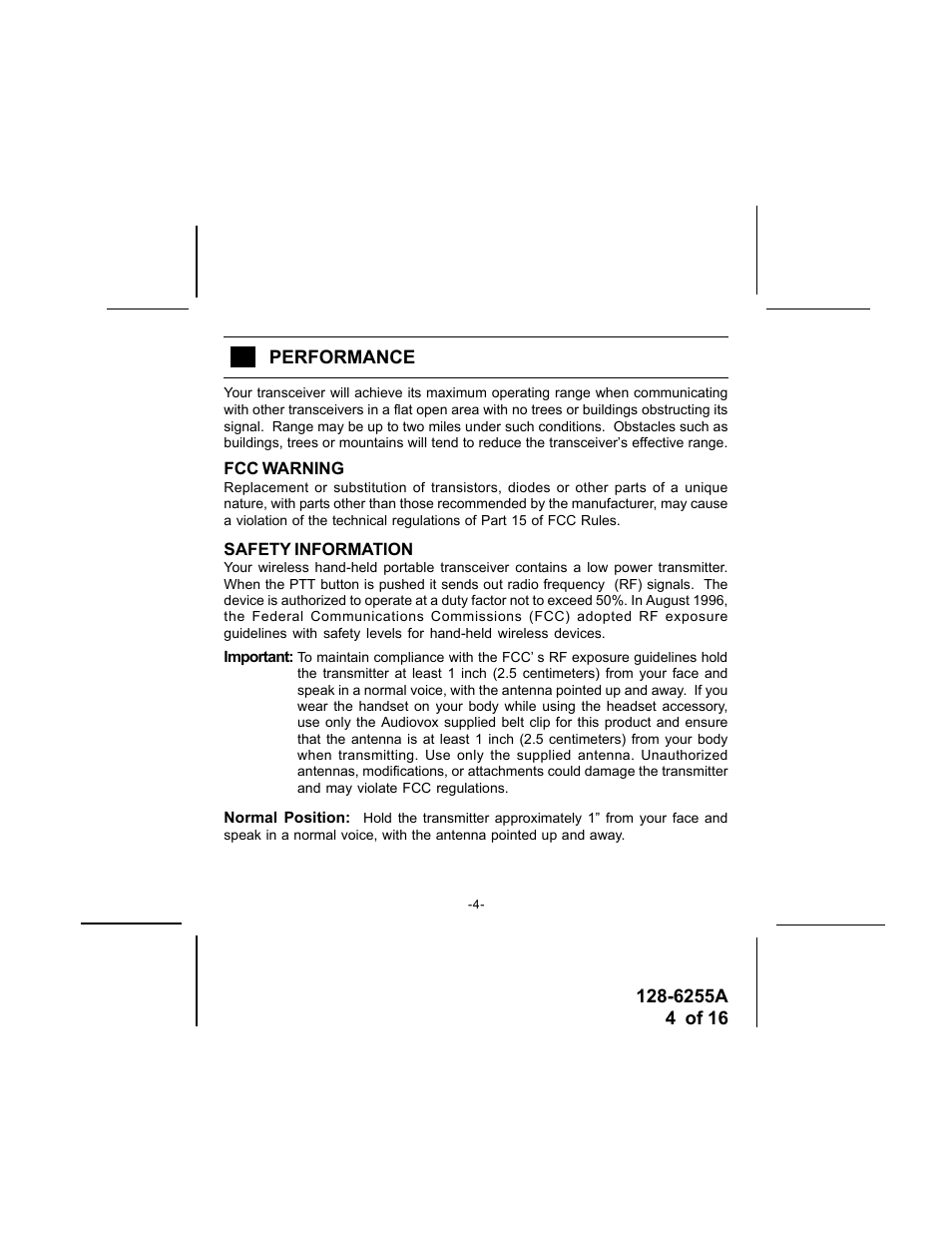 Audiovox FR-531-2 User Manual | Page 4 / 16
