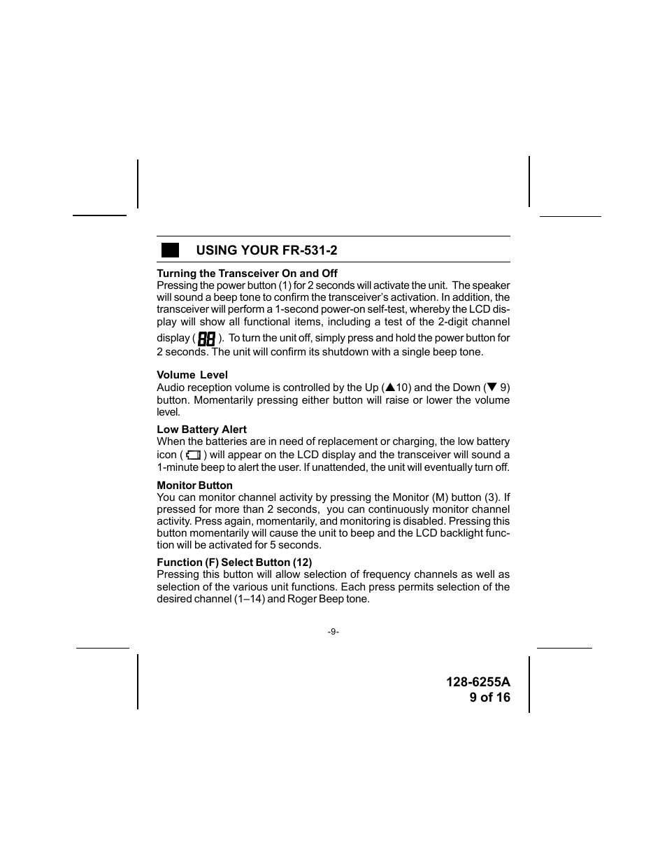 Audiovox FR-531-2 User Manual | Page 9 / 16