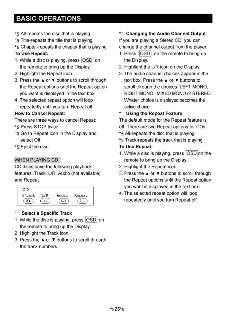 Basic operations | Audiovox D1730 User Manual | Page 26 / 46