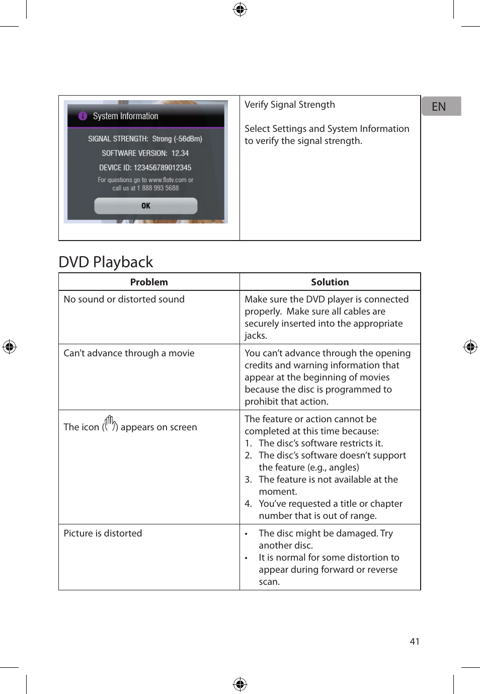 Dvd playback | Audiovox FLO TV DFL710 User Manual | Page 42 / 48