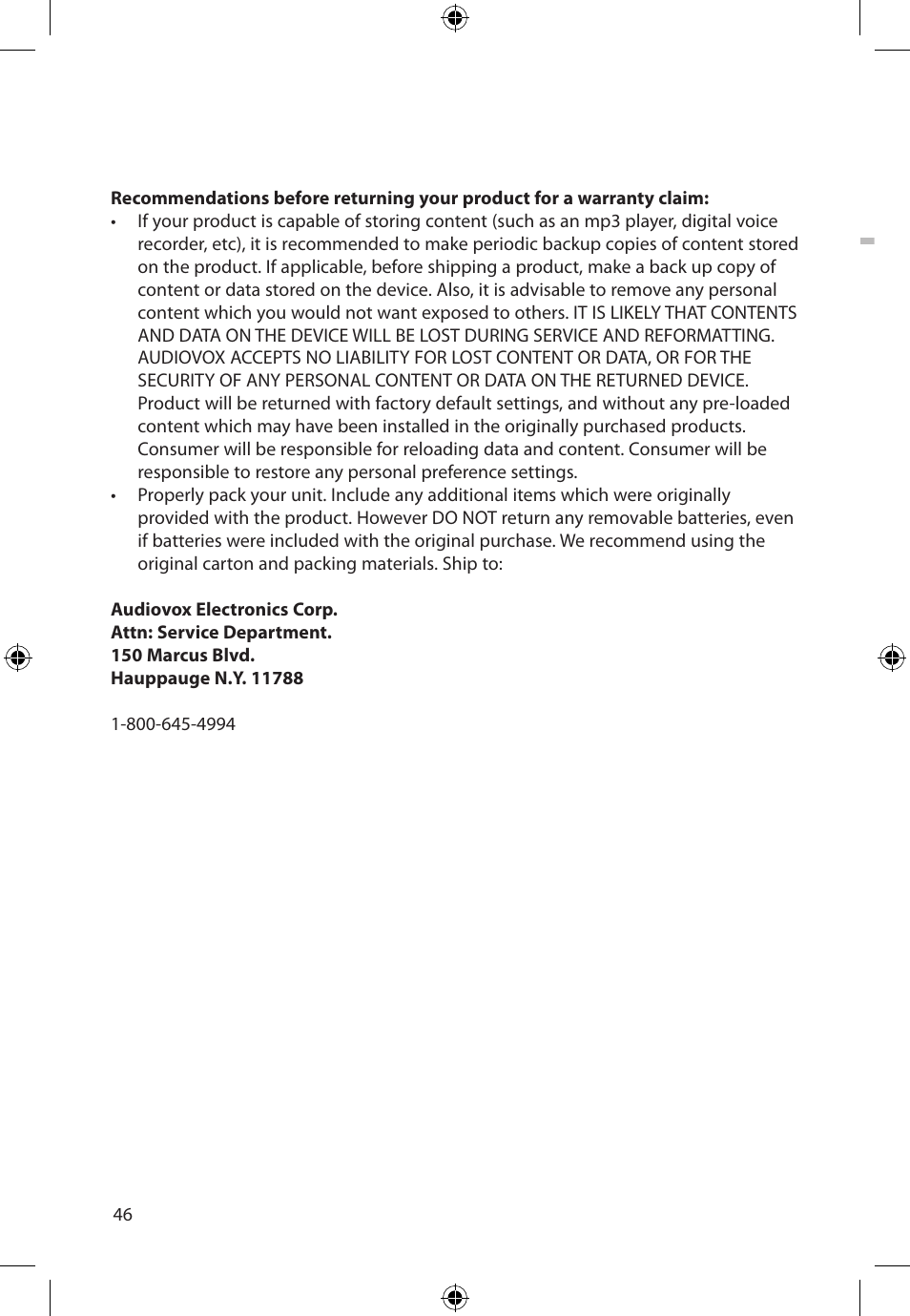 Audiovox FLO TV DFL710 User Manual | Page 47 / 48