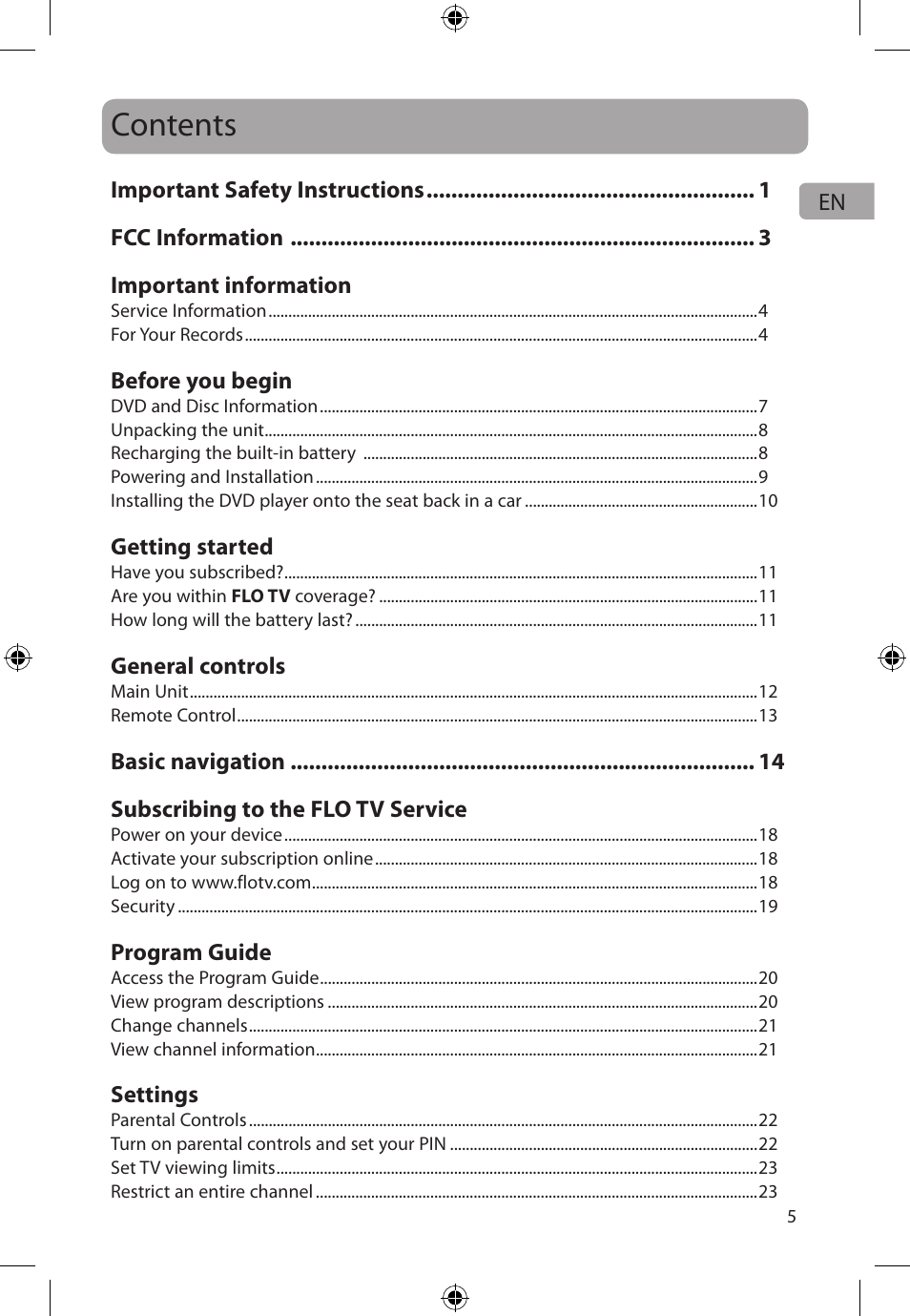 Audiovox FLO TV DFL710 User Manual | Page 6 / 48