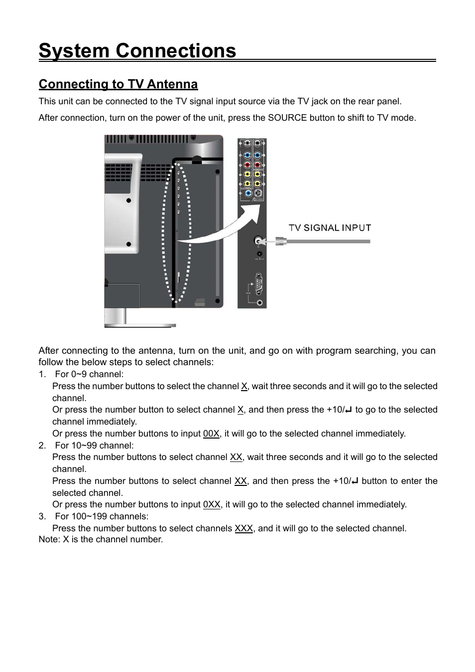 System connections, Connecting to tv antenna | Audiovox FPE1906DV User Manual | Page 18 / 44