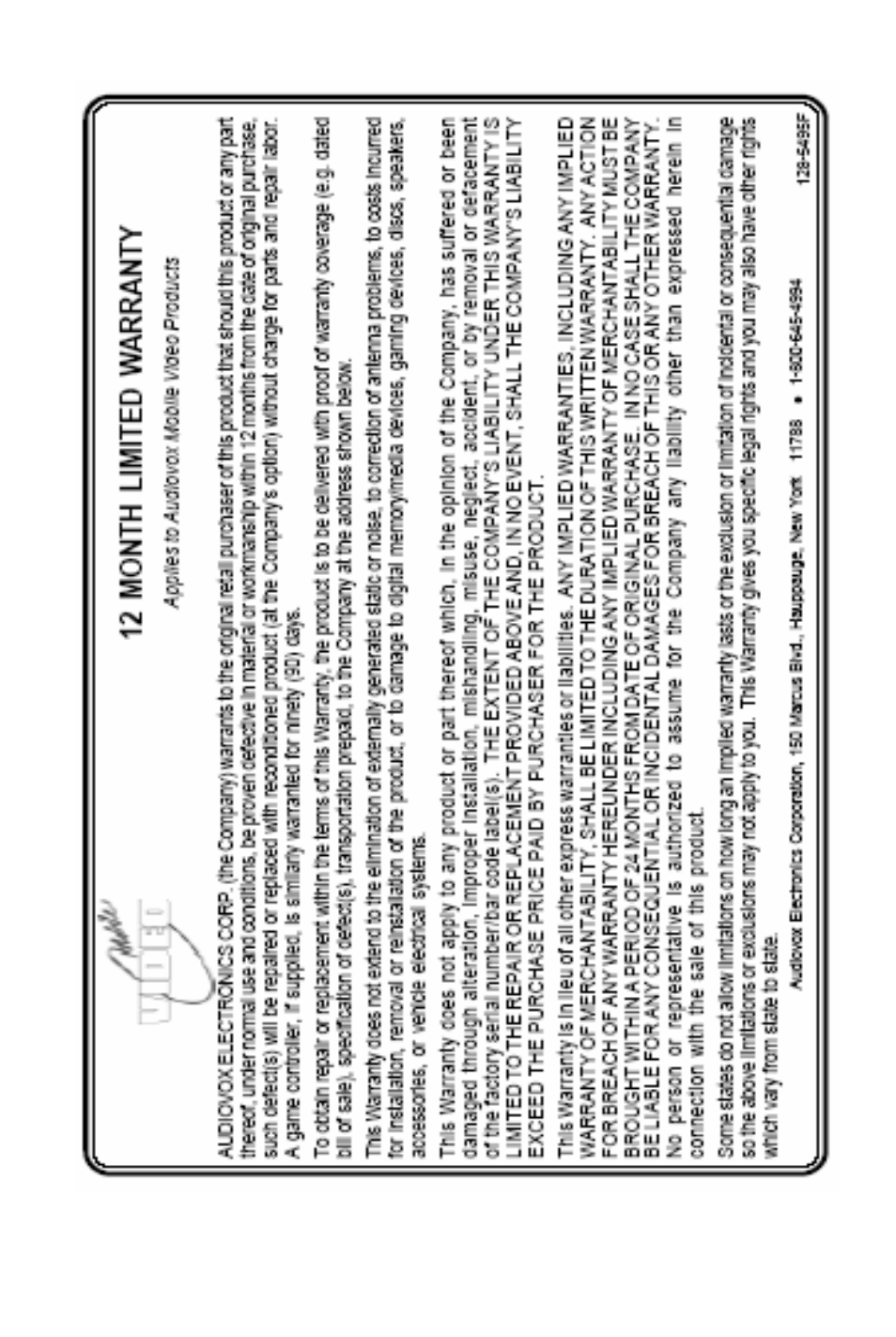 Audiovox CAMSBAR User Manual | Page 13 / 14