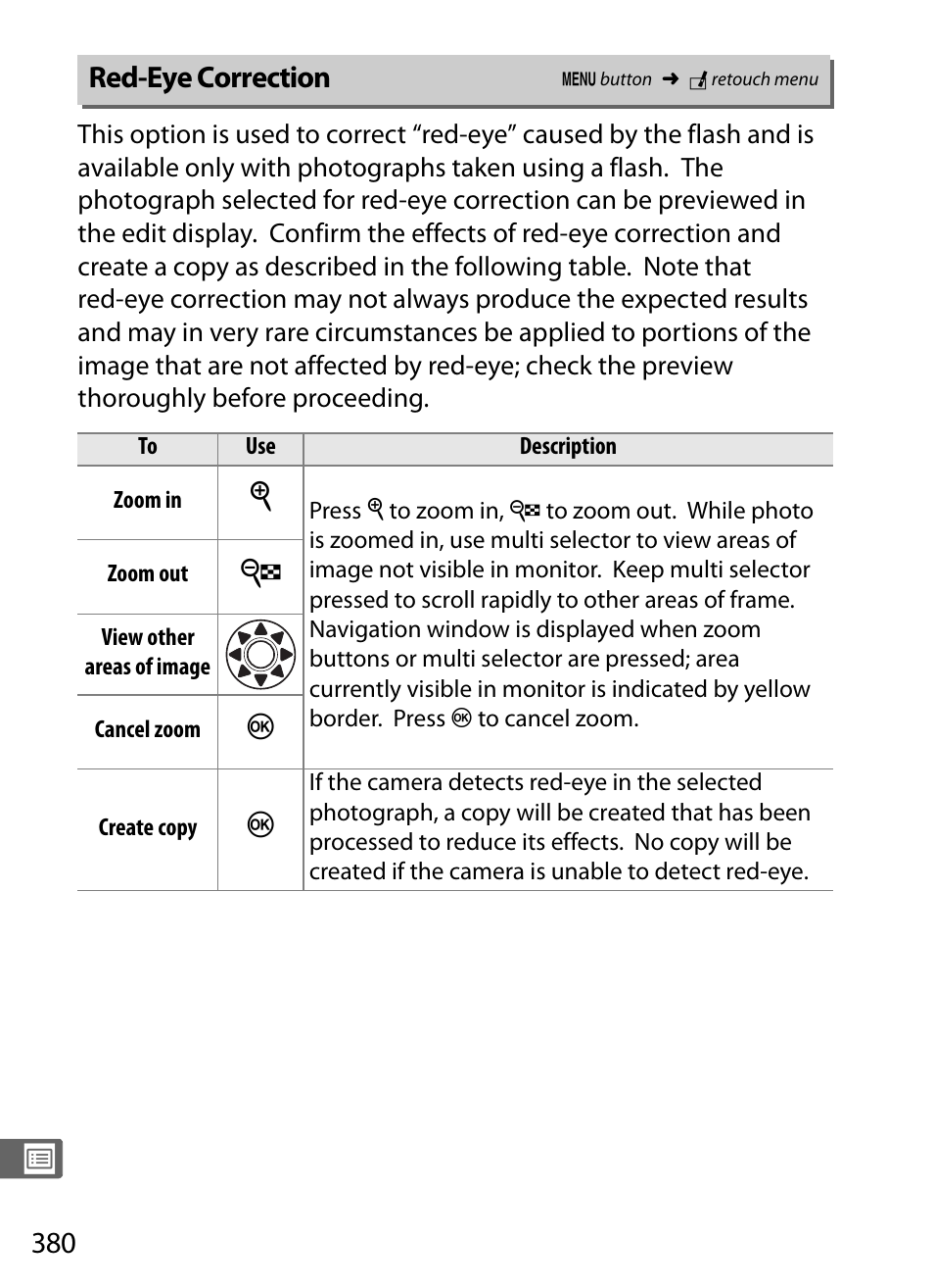 Red-eye correction | Nikon D4S User Manual | Page 402 / 500