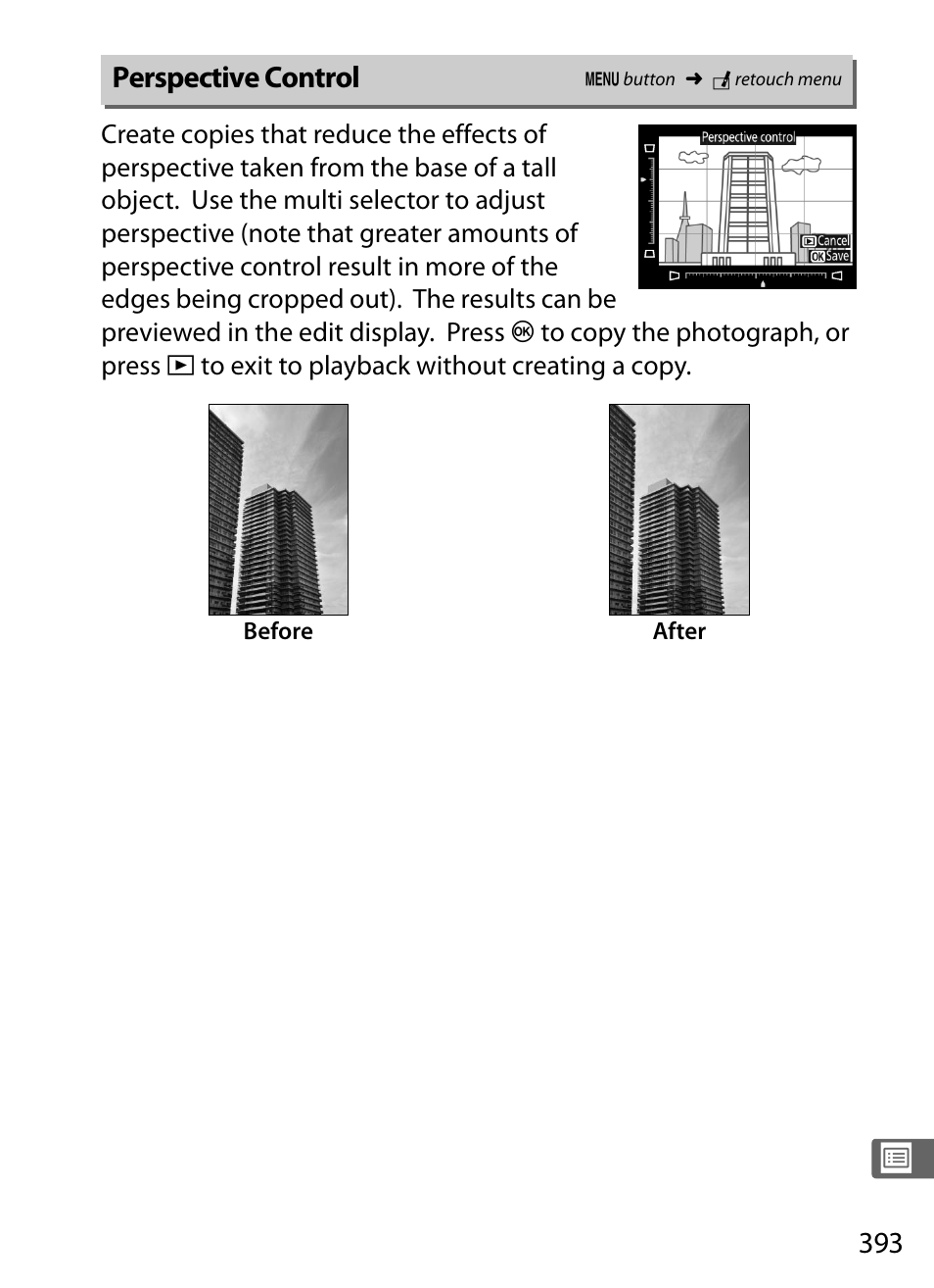 Perspective control | Nikon D4S User Manual | Page 415 / 500