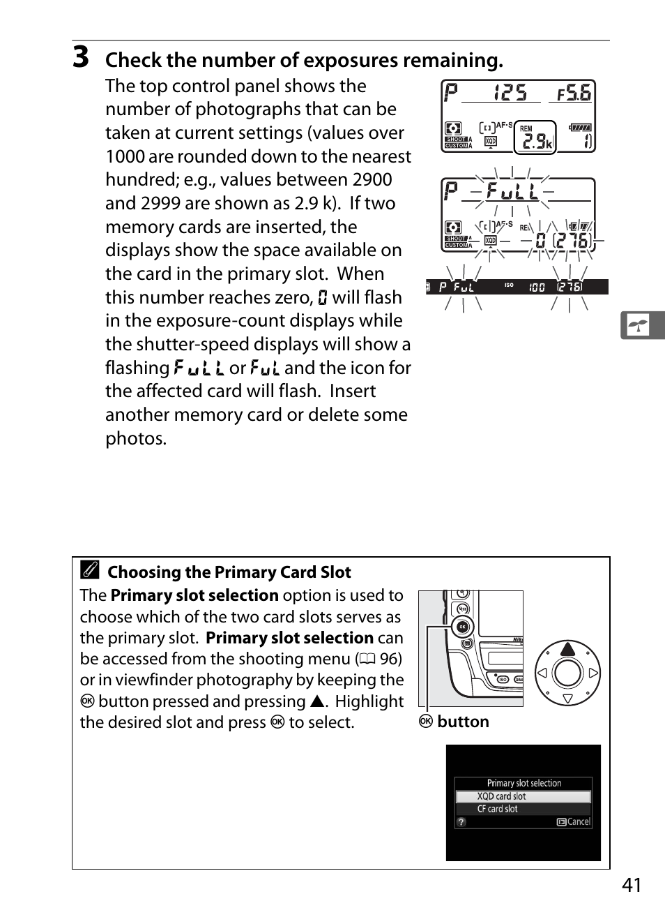 0 41) and | Nikon D4S User Manual | Page 63 / 500