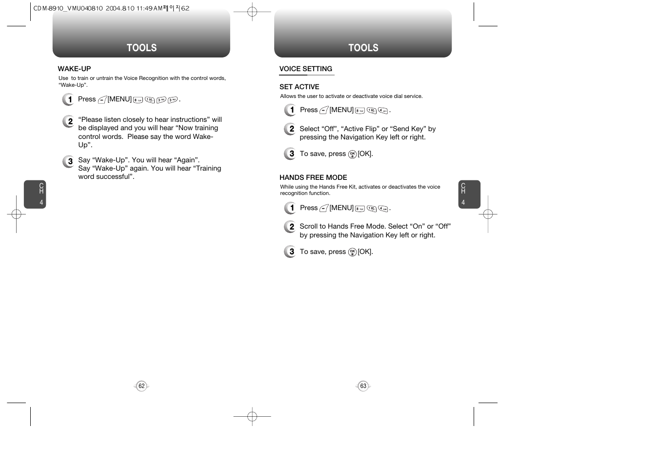 Tools | Audiovox Flasher V7 User Manual | Page 34 / 62
