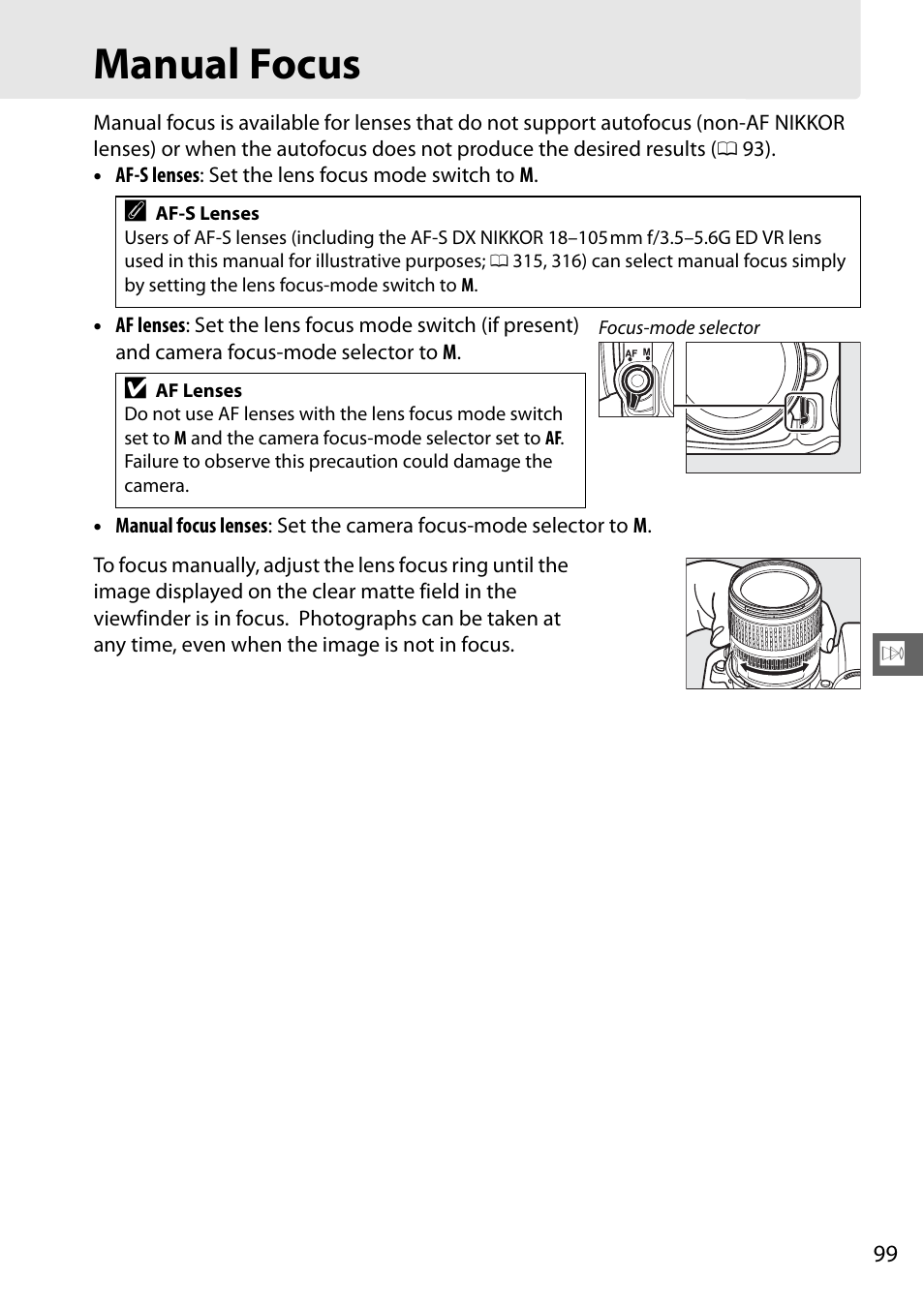 Manual focus | Nikon D7000 User Manual | Page 119 / 348